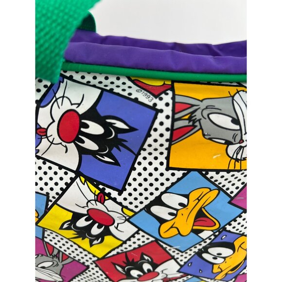 Looney Tunes Vintage Kids Duffel Bag 1995 Bugs Bunny Daffy Duck Sylvester - Picture 7 of 10